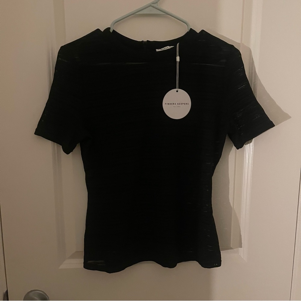Finders Keepers Black Sheer Top - Picture 4 of 6